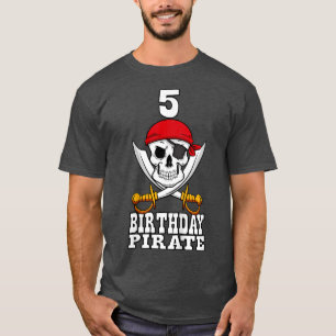Kids 5 Birthday Pirate Themed 5th Birthday Party T T-Shirt