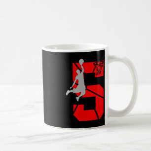 Kids 5 Year Old 5th Basketball Birthday PartyTheme Coffee Mug