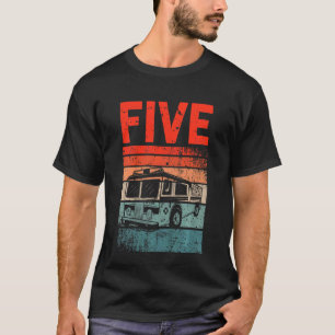 Kids 5 Year Old  5th Birthday Boy Firefighter Fire T-Shirt