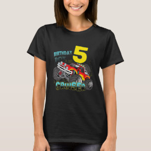 Kids 5 Year Old 5th Birthday Boy Monster Truck T-Shirt