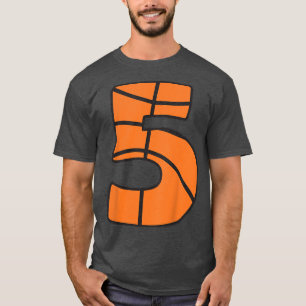 Kids 5 Year Old Basketball Birthday  5th Birthday  T-Shirt
