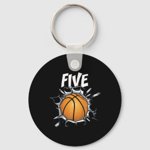 Kids 5 Year Old Basketball Birthday Party Theme 5t Key Ring
