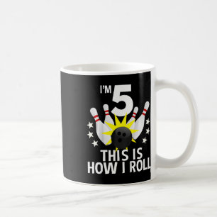 Kids 5 Year Old Bowling Birthday Party Shirt How I Coffee Mug