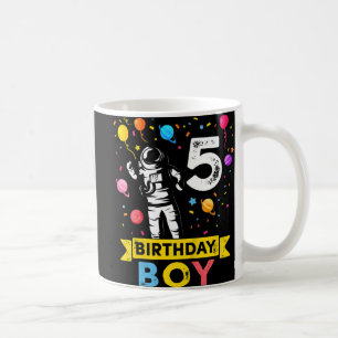 Kids 5 Year Old Boy Astronaut 5th Birthday Boy Coffee Mug