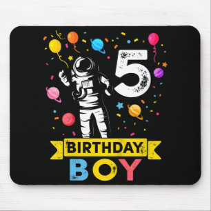 Kids 5 Year Old Boy Astronaut 5th Birthday Boy Mouse Pad