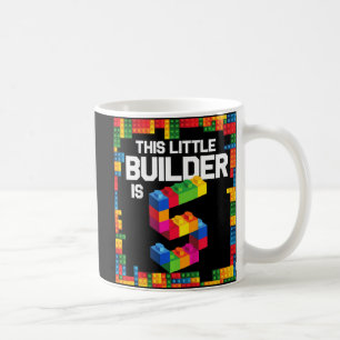 Kids 5 Year Old Building Blocks Birthday  Brick 5t Coffee Mug