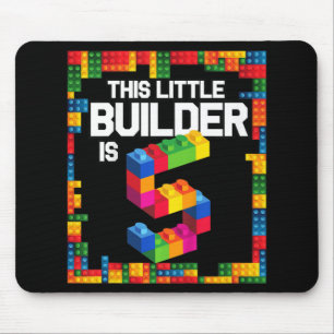 Kids 5 Year Old Building Blocks Birthday  Brick 5t Mouse Pad
