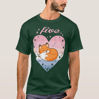 Kids 5 Year Old Cute Fo Birthday Girl 5th Bday Pre T-Shirt