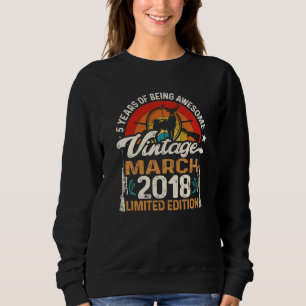 Kids 5 Year Old Deer Hunting Hunter March 2018 5th Sweatshirt