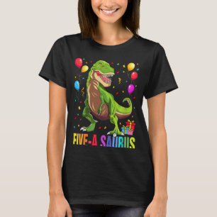 Kids 5 Year Old Dinosaur Birthday 5th Rex Dino Fiv T-Shirt