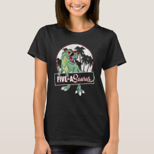 Kids 5 Year Old Dinosaur Birthday 5th Rex Dino Fiv T-Shirt
