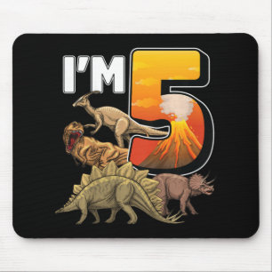 Kids 5 Year Old dinosaurs birthday 5th Party paleo Mouse Pad