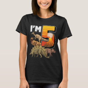 Kids 5 Year Old dinosaurs birthday 5th Party paleo T-Shirt