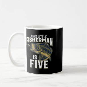 Kids 5 Year Old Fishing Birthday Party Fisherman 5 Coffee Mug