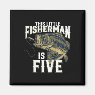 Kids 5 Year Old Fishing Birthday Party Fisherman 5 Magnet