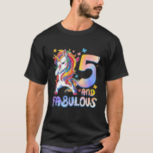 Kids 5 Year Old Gifts 5 And Fabulous 5th Birthday  T-Shirt