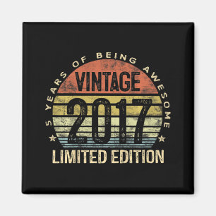 Kids 5 Year Old Gifts Vintage 2017 Limited Edition Magnet
