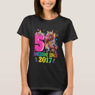 Kids 5 Year Old Girls Teens Dabbing Unicorn 5th B T-Shirt