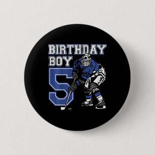 Kids 5 Year Old Ice Hockey Themed Birthday Party 5 6 Cm Round Badge