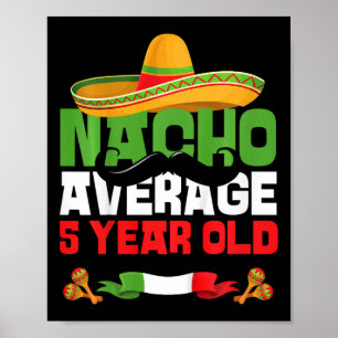 Kids 5 Year Old Mexican Fiesta 5th Birthday Party  Poster