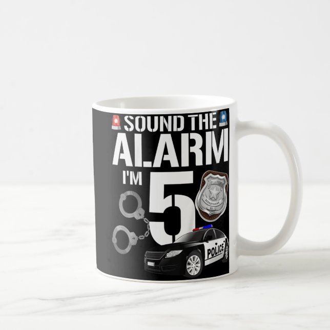 Kids 5 Year Old Police Birthday Officer Cop Car 5t Coffee Mug (Right)