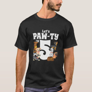Kids 5 Year Old Puppy Dog Birthday Pawty Dogs 5Th T-Shirt
