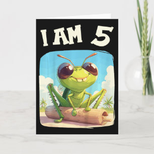 Kids 5 Years Old 5 Birthday Crickets Boy Girl Cric Card