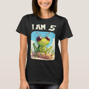 Kids 5 Years Old 5 Birthday Crickets Boy Girl Cric T-Shirt