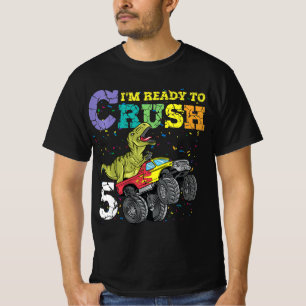 Kids 5 Years Old 5th Birthday Dinosaur Trex boy g T-Shirt