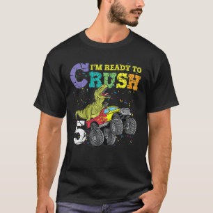 Kids 5 Years Old 5Th Birthday Dinosaur Trex Boy Gi T-Shirt