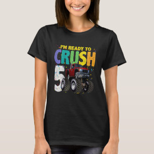 Kids 5 Years Old 5th Birthday Monster Truck I Am R T-Shirt