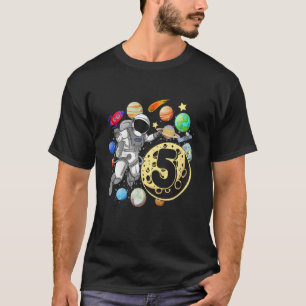 Kids 5 Years Old Birthday Boy Astronaut 5th Birth T-Shirt
