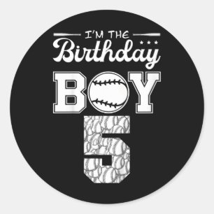 Kids 5 Years Old Bysebyll Themed 5th Birthday Part Classic Round Sticker
