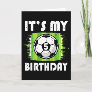 Kids 5 Years Old Kids Soccer Player 5th Birthday B Card