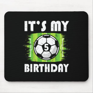 Kids 5 Years Old Kids Soccer Player 5th Birthday B Mouse Pad