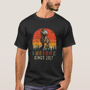 Kids 5th Birthday  Awesome Since 2017 5 Years Old  T-Shirt