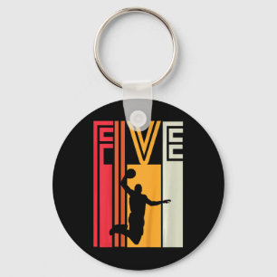 Kids 5th Birthday Basketball Lover Gift 5 Years Ol Key Ring