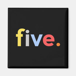 Kids 5th Birthday Boy 5 Five Year Old Age 5 Gift Magnet