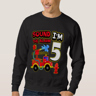 Kids 5th Birthday Boy Fire Truck 5 Year Old Firefi Sweatshirt