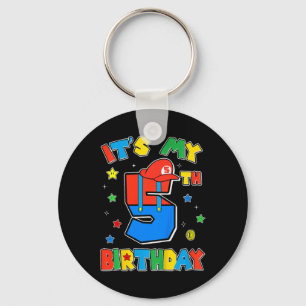 Kids 5th Birthday Boy Super Gamer Gaming Theme B-d Key Ring
