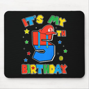Kids 5th Birthday Boy Super Gamer Gaming Theme B-d Mouse Pad