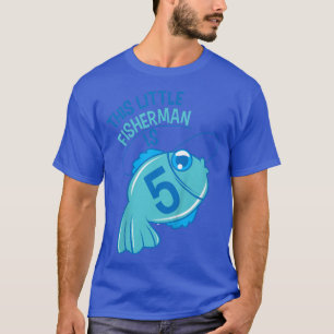 Kids 5th Birthday Boys FishingFish 5 Year Old T-Shirt