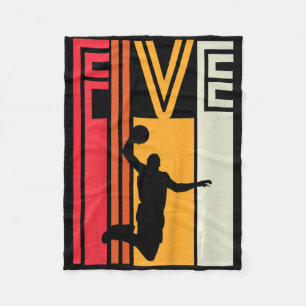 Kids 5th Birthday Bysketbyll Lover Gift 5 Years Ol Fleece Blanket