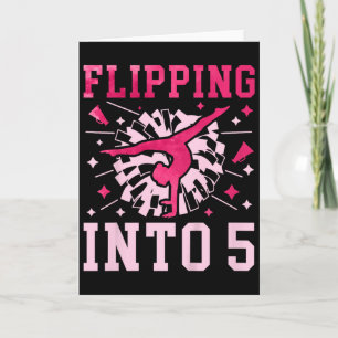 Kids 5th Birthday Cheerleading Girl Five Year Old Card
