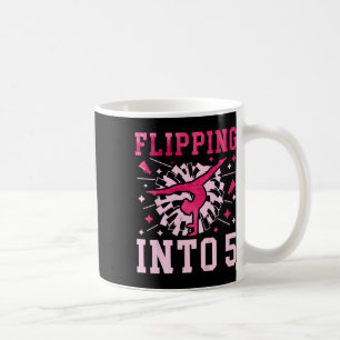 Kids 5th Birthday Cheerleading Girl Five Year Old Coffee Mug