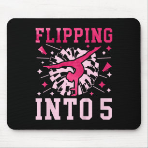 Kids 5th Birthday Cheerleading Girl Five Year Old Mouse Pad
