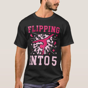 Kids 5th Birthday Cheerleading Girl Five Year Old T-Shirt