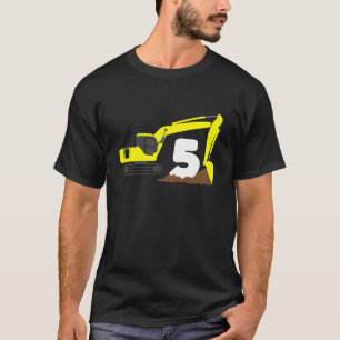 Kids 5Th Birthday Excavator Construction Site Part T-Shirt