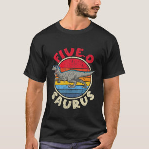 Kids 5Th Birthday Five O Saurus I Velociraptor I F T-Shirt