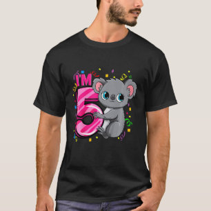 Kids 5th Birthday For Girls Koala Bear 5 Years Old T-Shirt